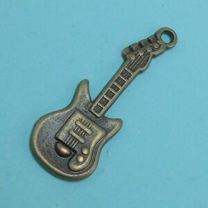 8pcs Guitar Charms Bronze Tone Metal, electric guitar, for jewelry making